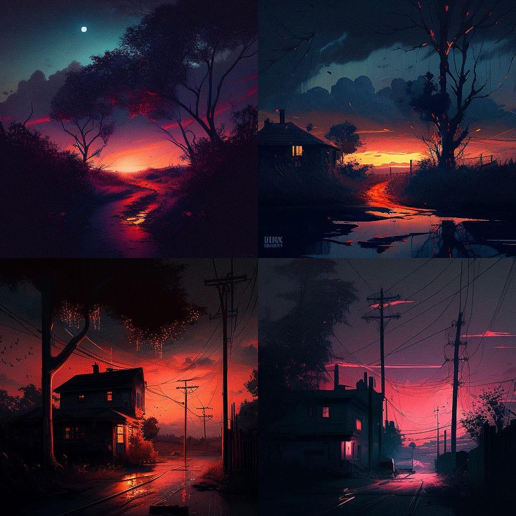 Dusk style, Midjourney V4, render 1 of 4