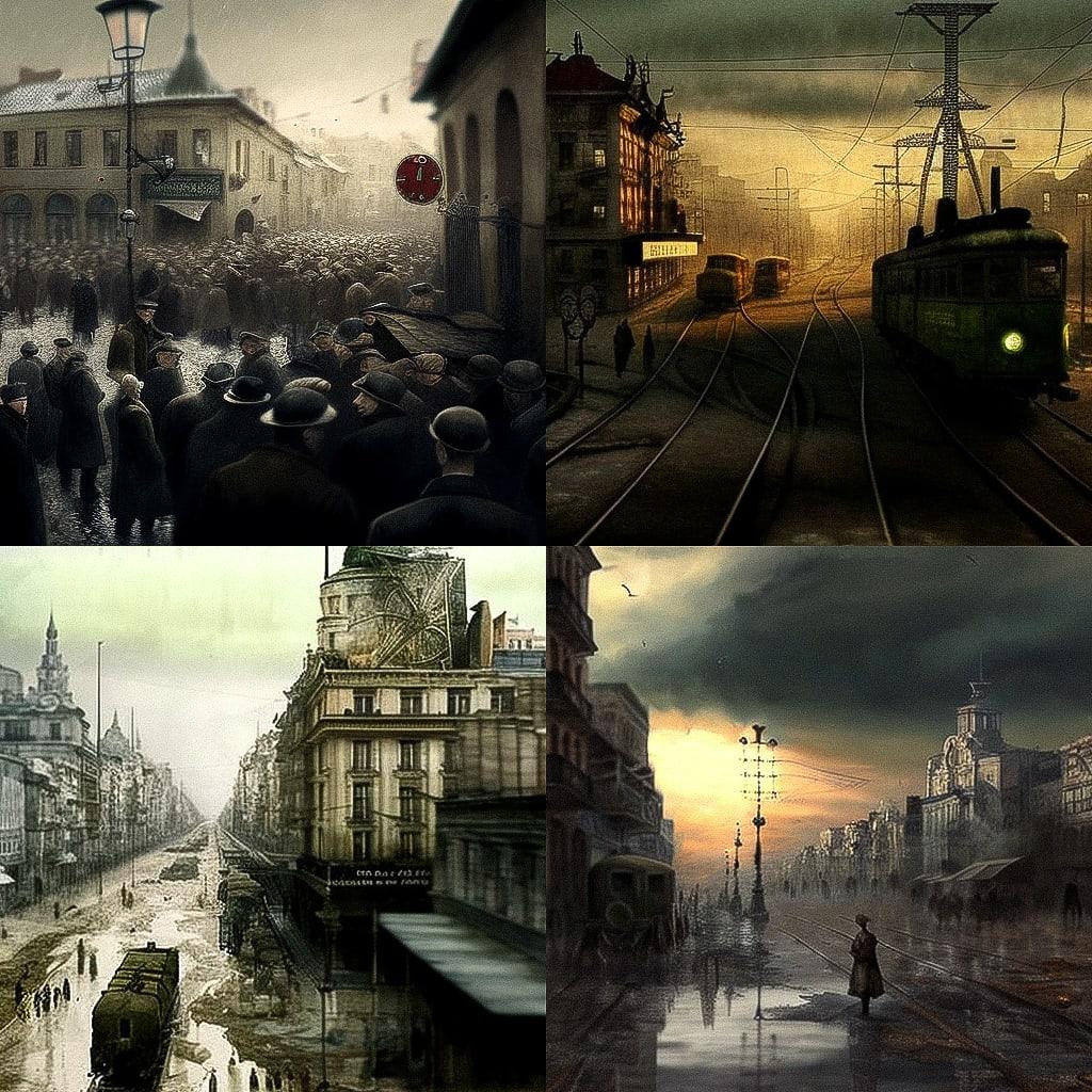 Dziga Vertov style, Midjourney V4, render 1 of 4
