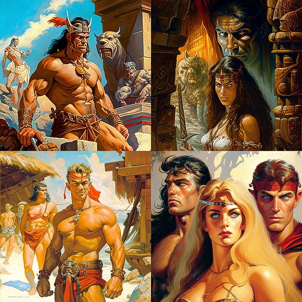 Earl Norem style, Midjourney V4, render 1 of 4