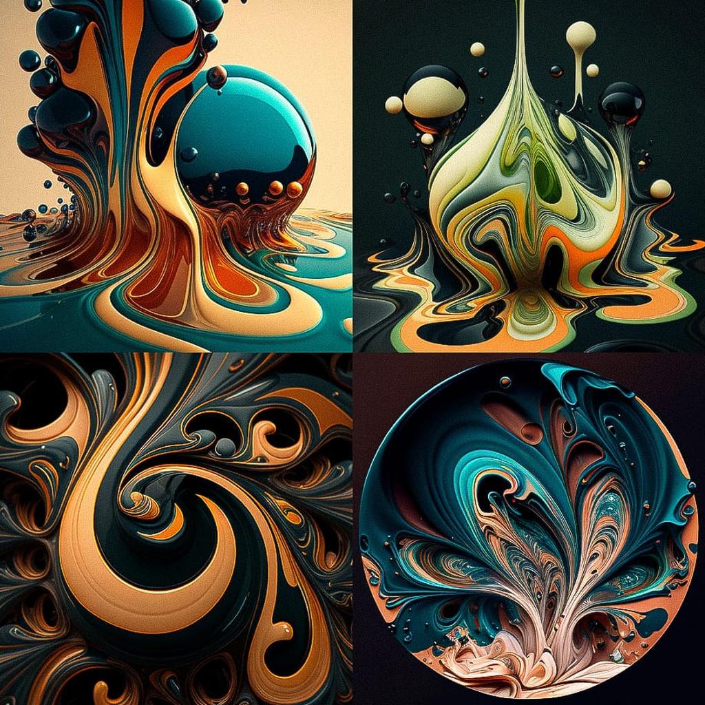 Ebru style, Midjourney V4, render 1 of 4