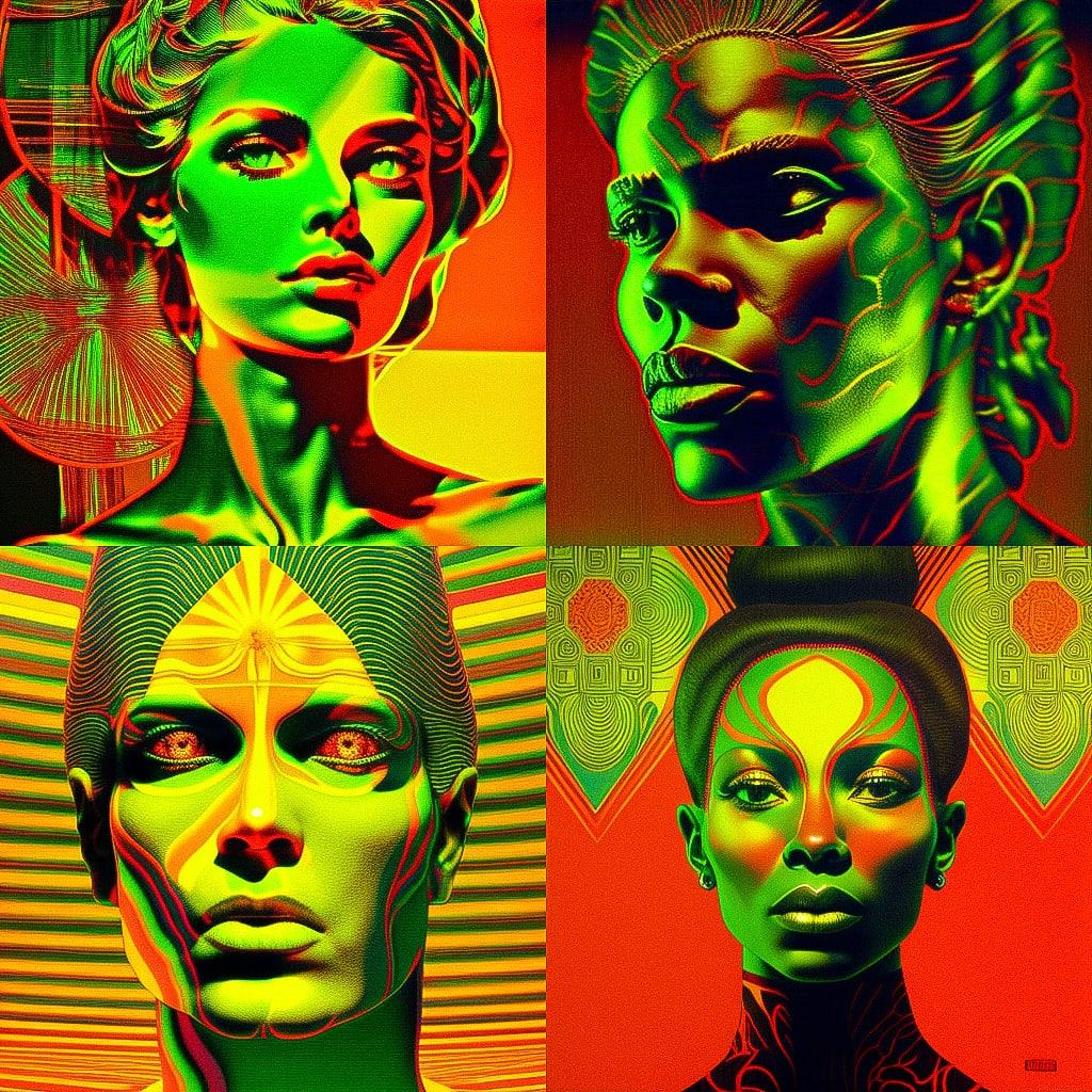 Ed Paschke style, Midjourney V4, render 1 of 4
