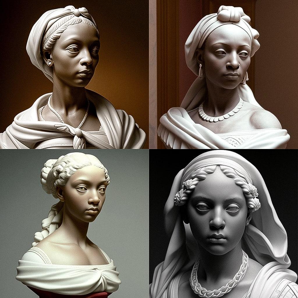 Edmonia Lewis style, Midjourney V4, render 1 of 4