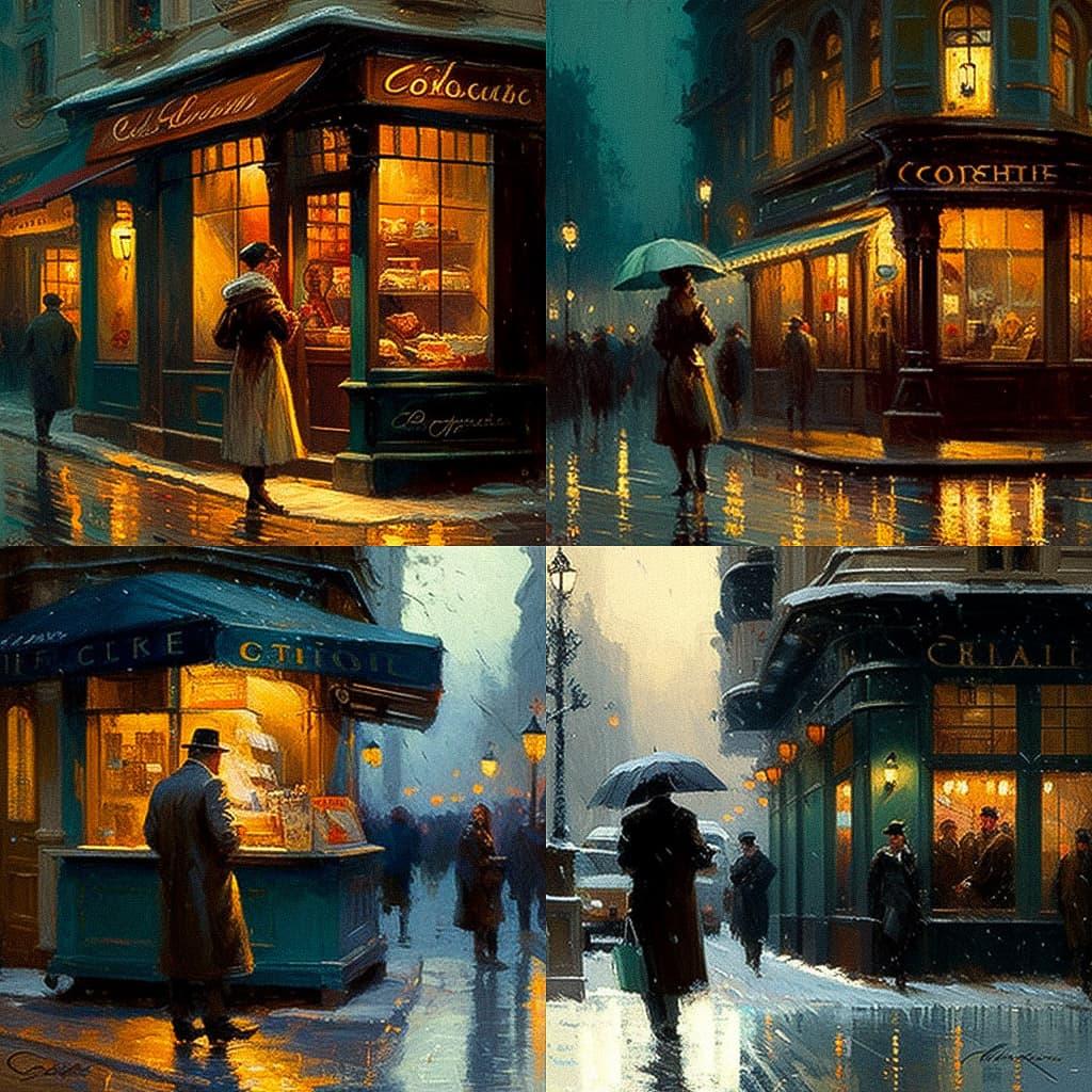 Edouard Cortes style, Midjourney V4, render 1 of 4