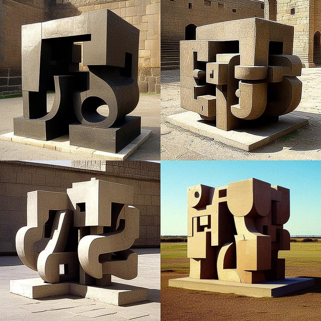 Eduardo Chillida style, Midjourney V4, render 1 of 4