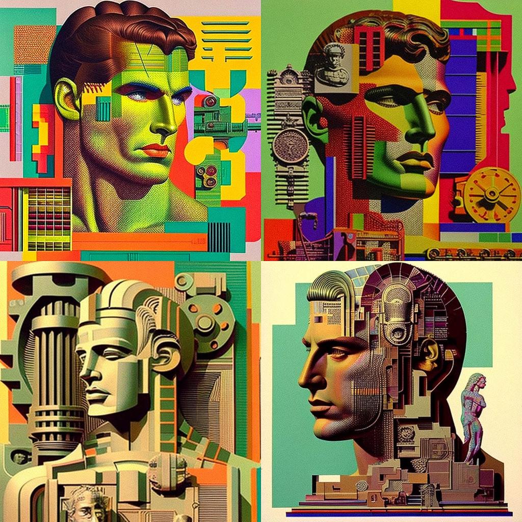 Eduardo Paolozzi style, Midjourney V4, render 1 of 4