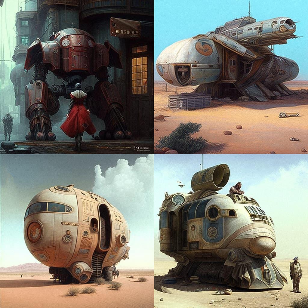 Edward Blair Wilkins style, Midjourney V4, render 1 of 4