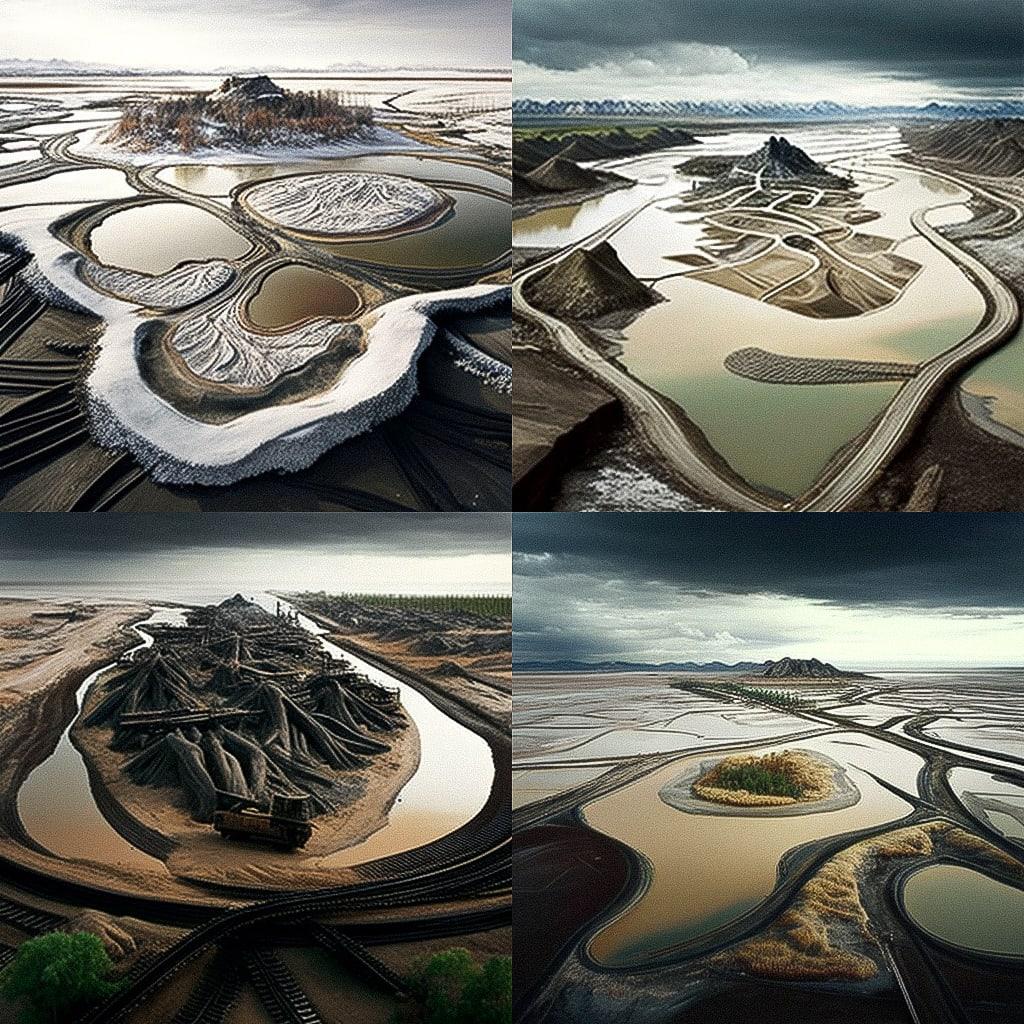 Edward Burtynsky style, Midjourney V4, render 1 of 4