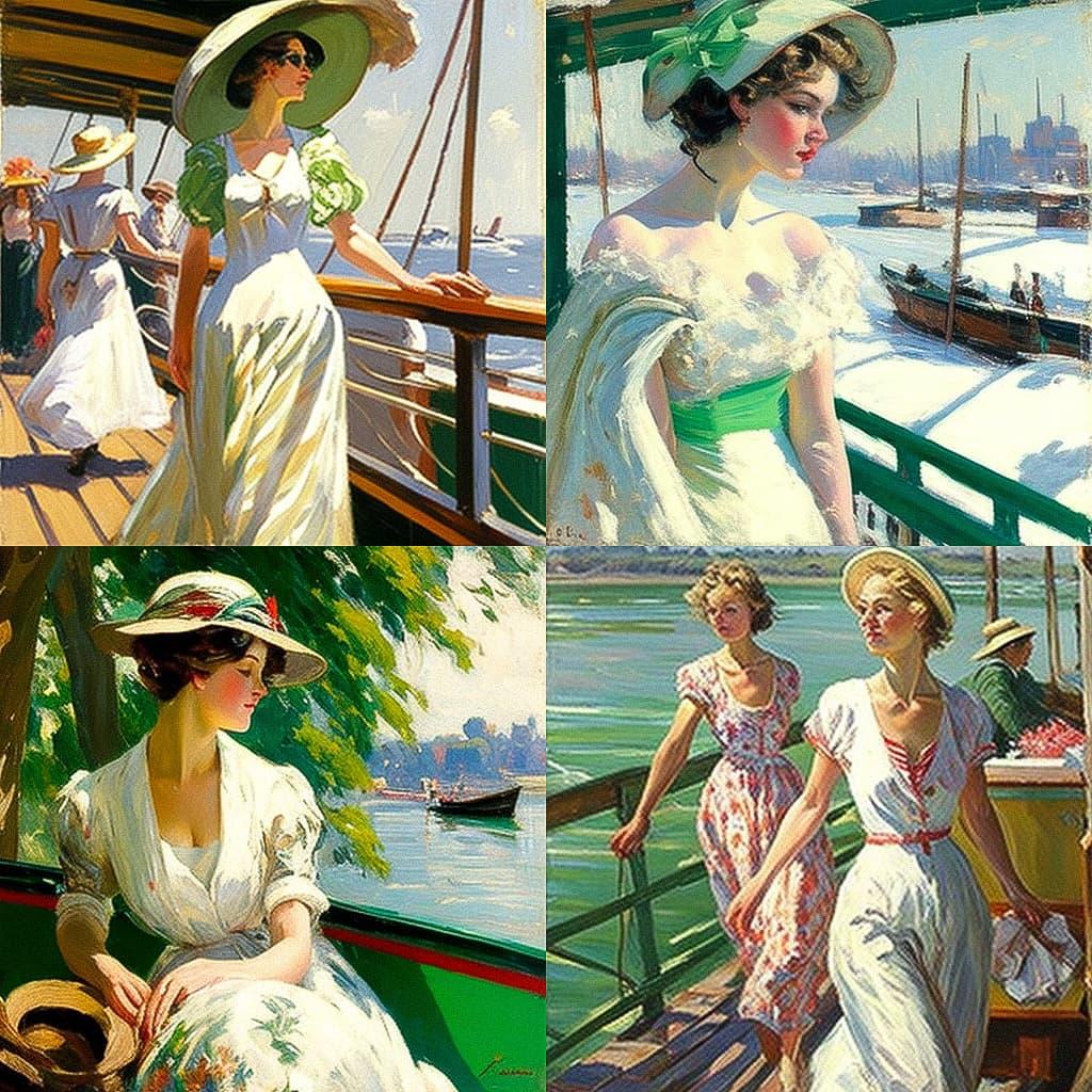 Edward Cucuel style, Midjourney V4, render 1 of 4