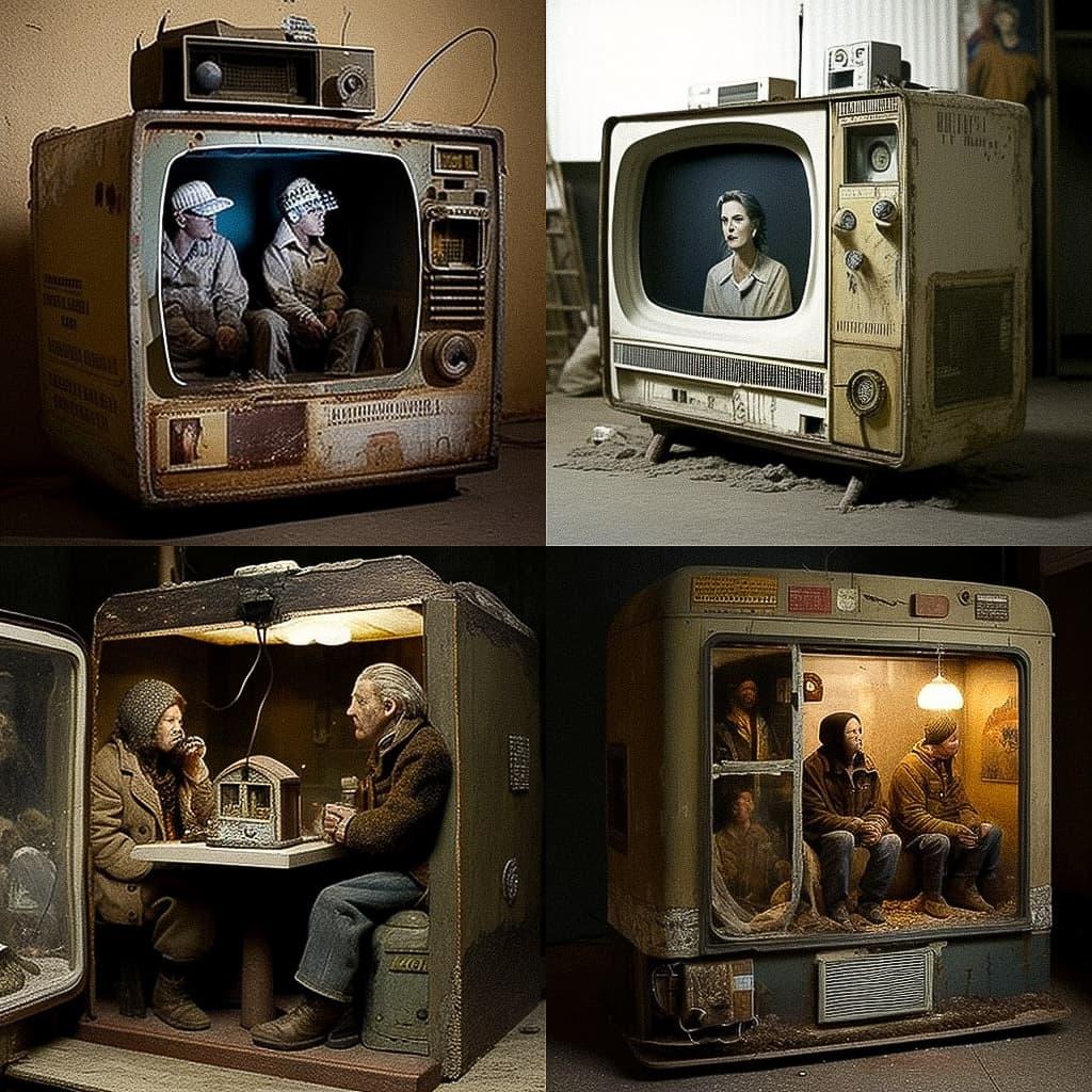 Edward Kienholz style, Midjourney V4, render 1 of 4