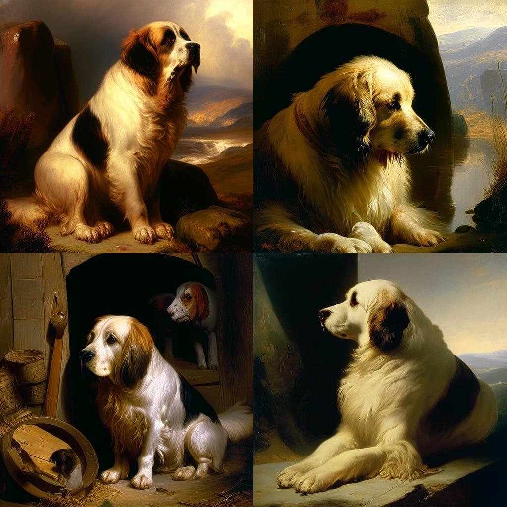 Edwin Henry Landseer style, Midjourney V4, render 1 of 4