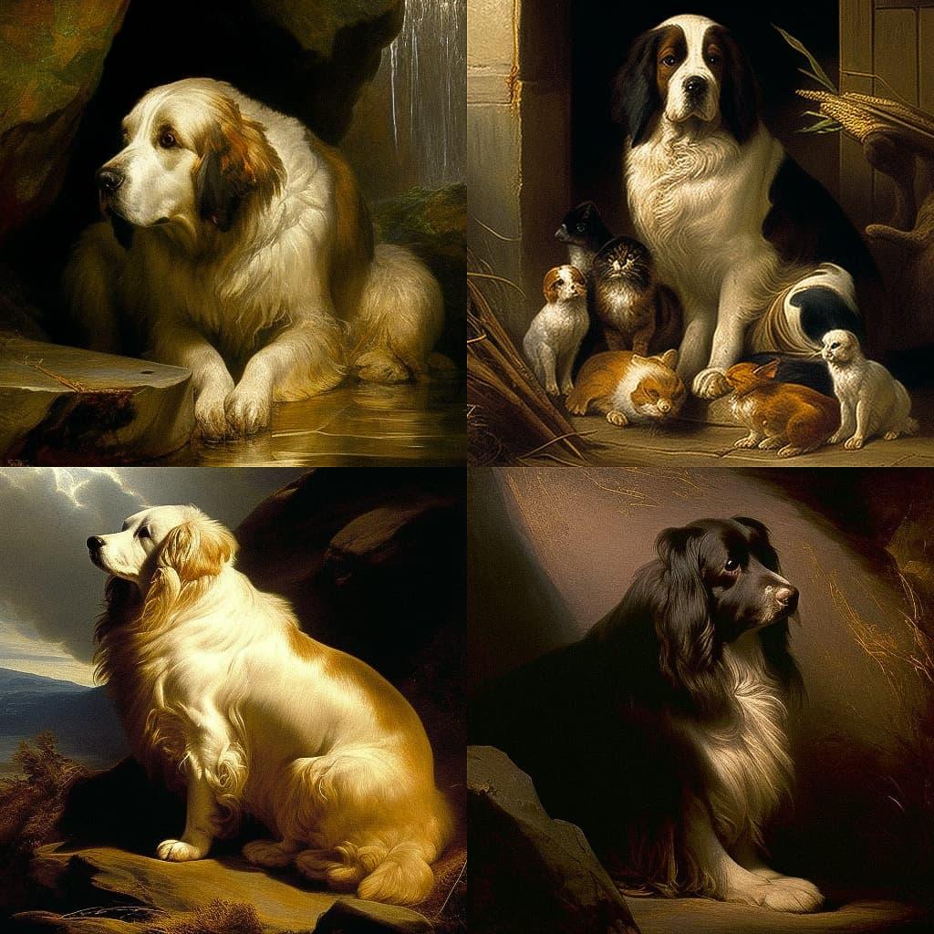 Edwin Landseer style, Midjourney V4, render 1 of 4