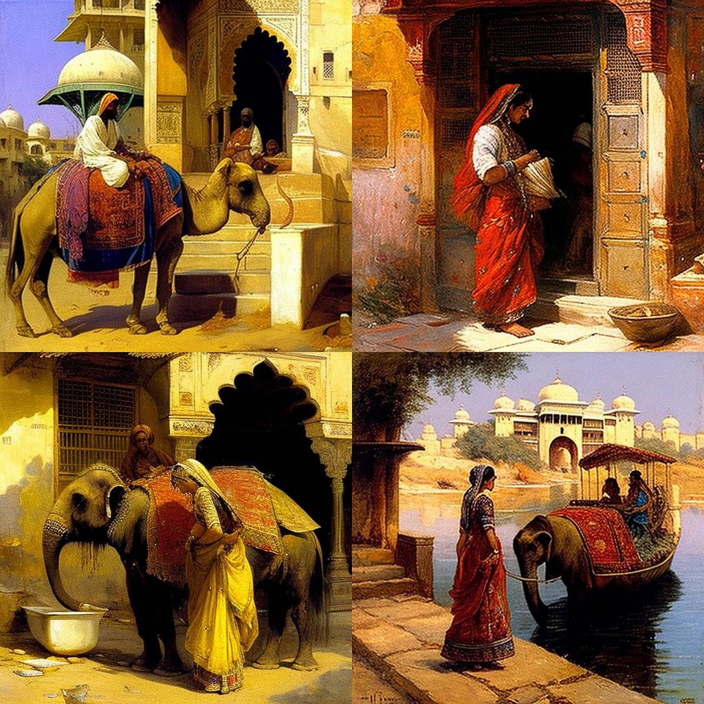 Edwin Lord Weeks style, Midjourney V4, render 1 of 4