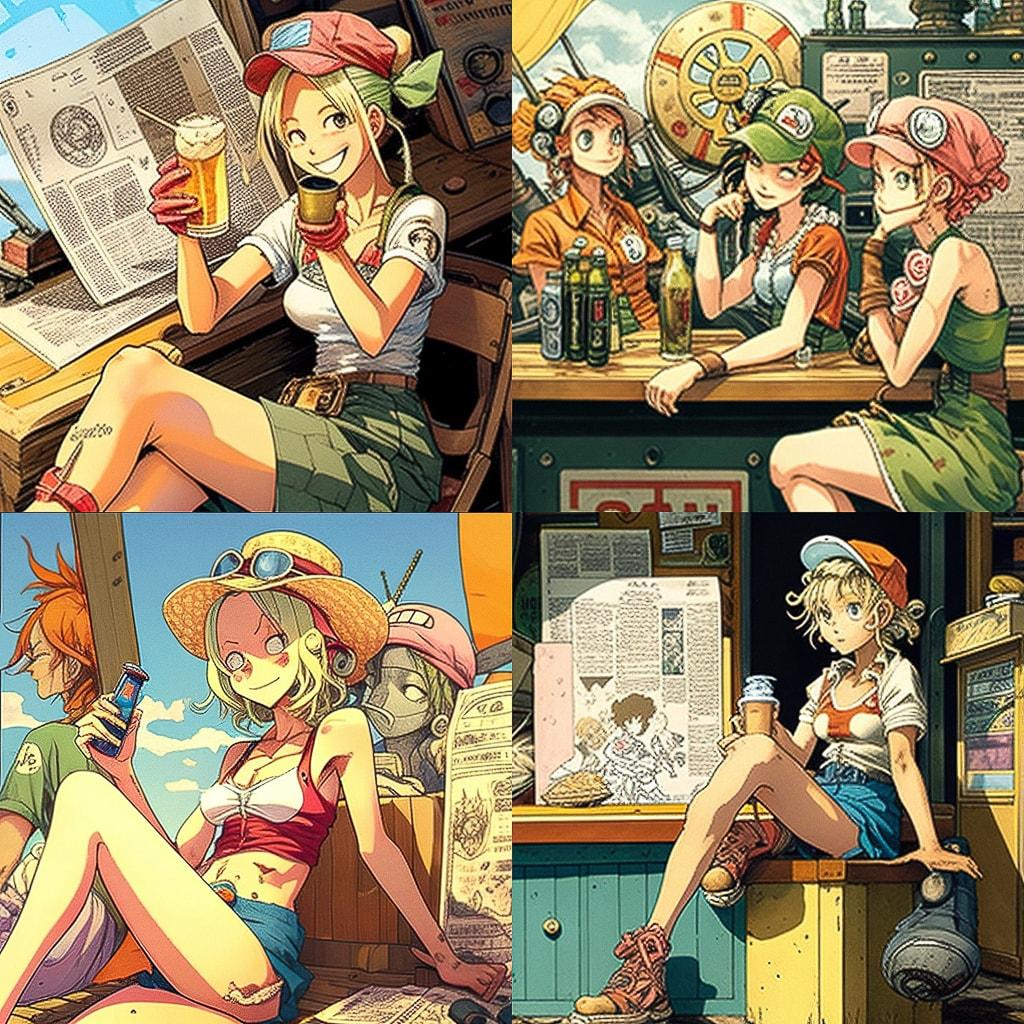 Eiichiro Oda style, Midjourney V4, render 1 of 4