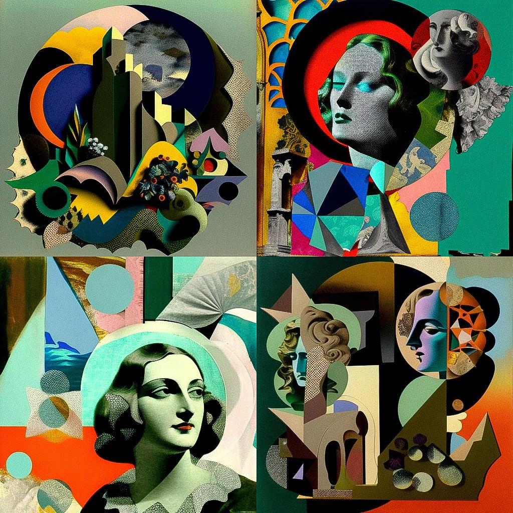 Eileen Agar style, Midjourney V4, render 1 of 4