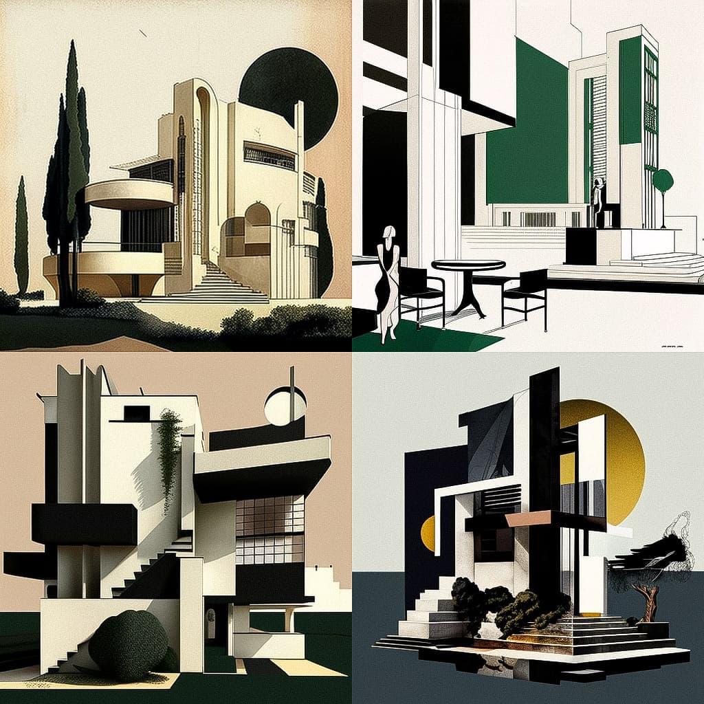 Eileen Gray style, Midjourney V4, render 1 of 4