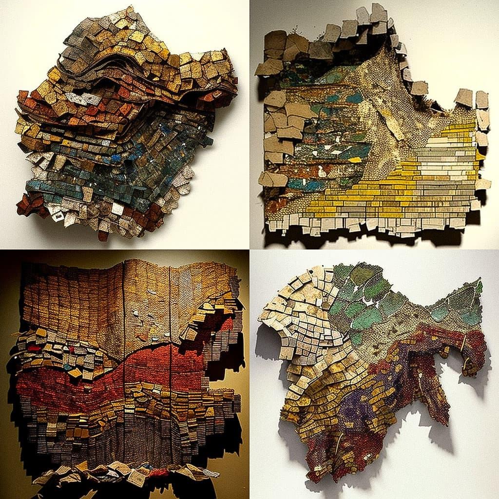 El Anatsui style, Midjourney V4, render 1 of 4