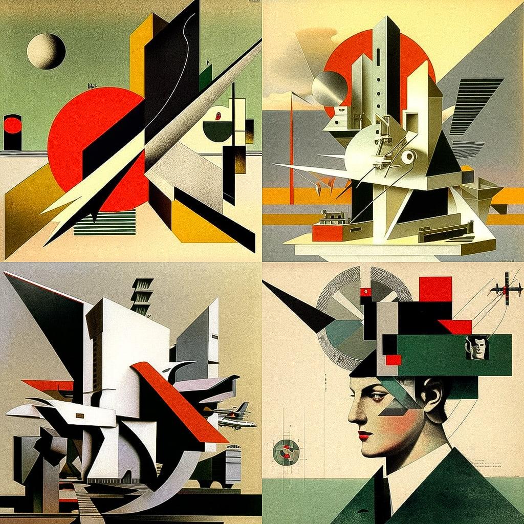 El Lissitzky style, Midjourney V4, render 1 of 4