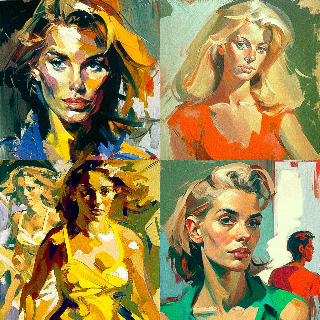 Elaine de Kooning style, Midjourney V4, render 1 of 4