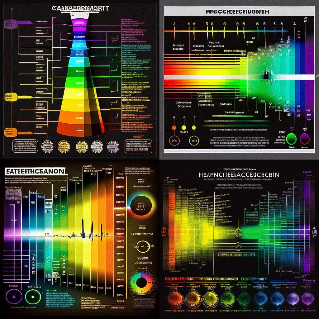 Electromagnetic spectrum chart style, Midjourney V4, render 1 of 4