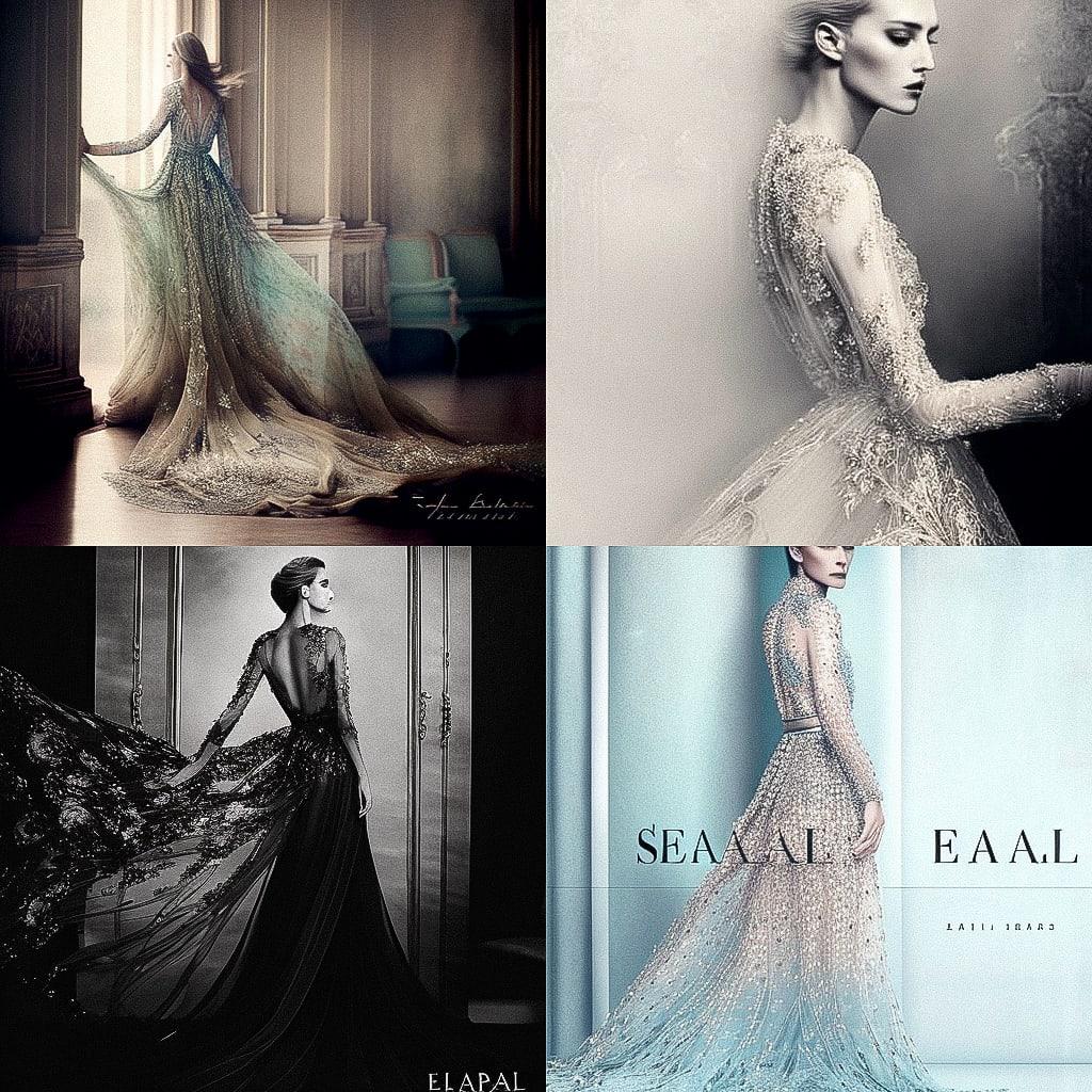 Elie Saab style, Midjourney V4, render 1 of 4