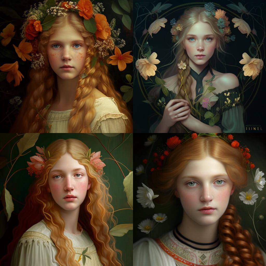 Elisabeth Sonrel style, Midjourney V4, render 1 of 4