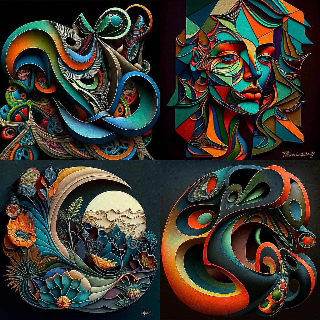 Elizabeth Murray style, Midjourney V4, render 1 of 4