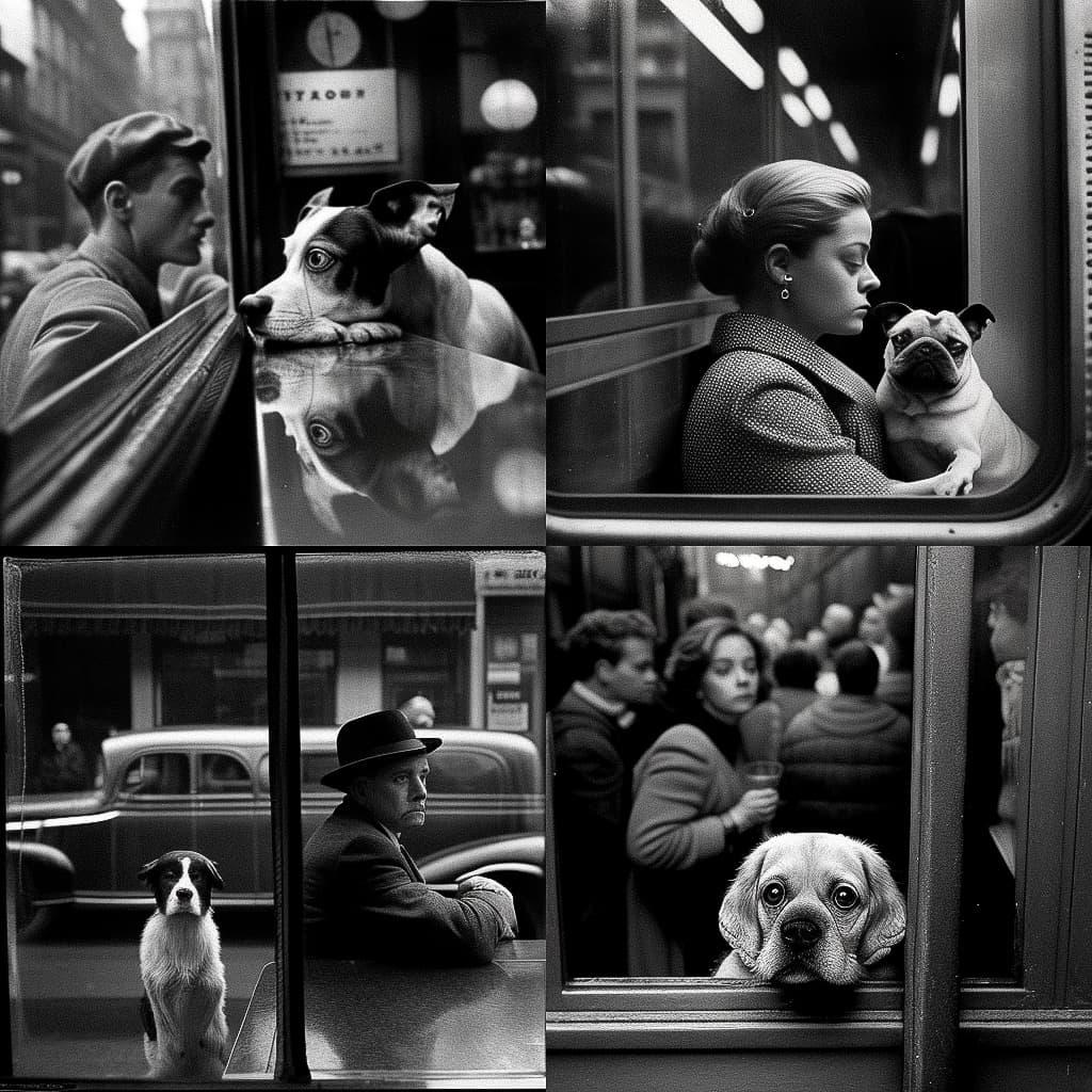 Elliott Erwitt style, Midjourney V4, render 1 of 4