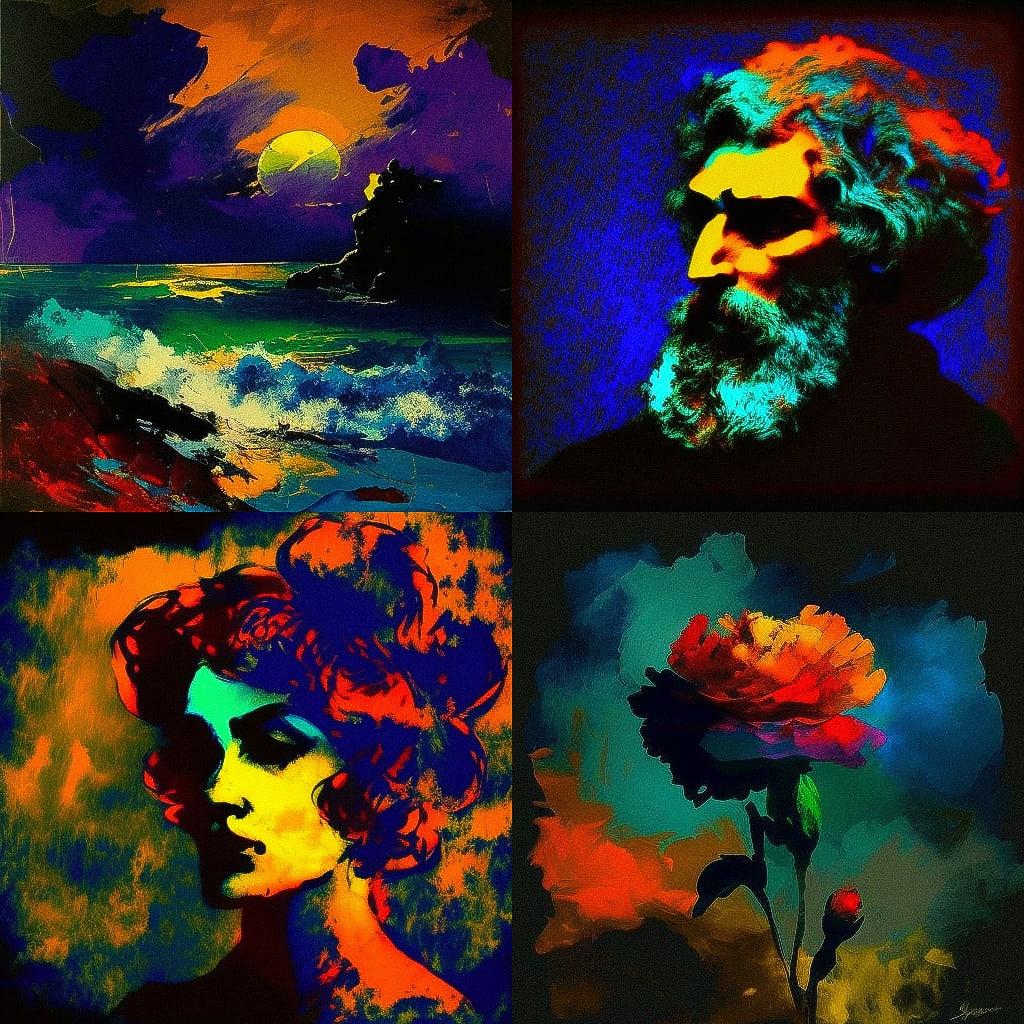 Emil Nolde style, Midjourney V4, render 1 of 4