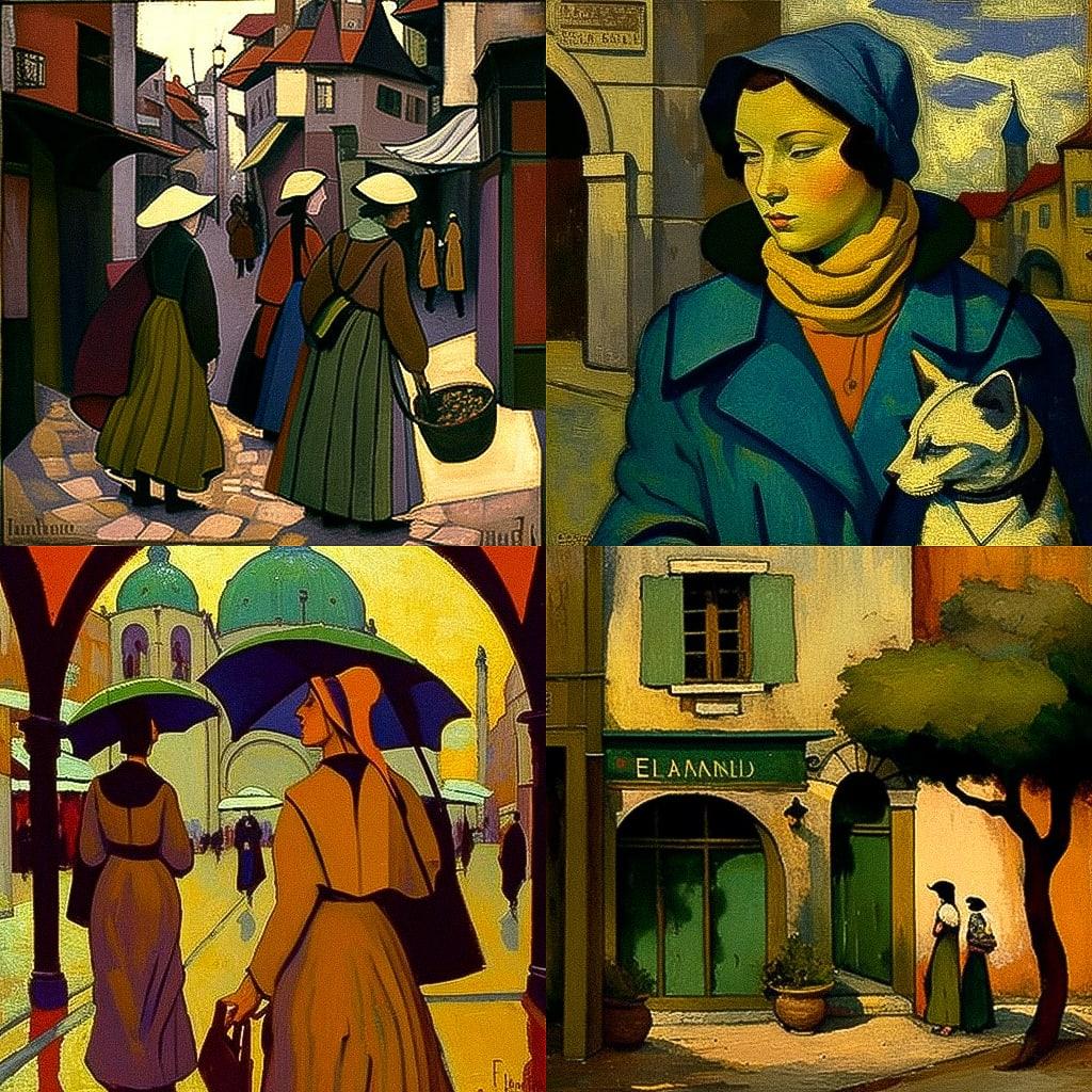 Emile Bernard style, Midjourney V4, render 1 of 4
