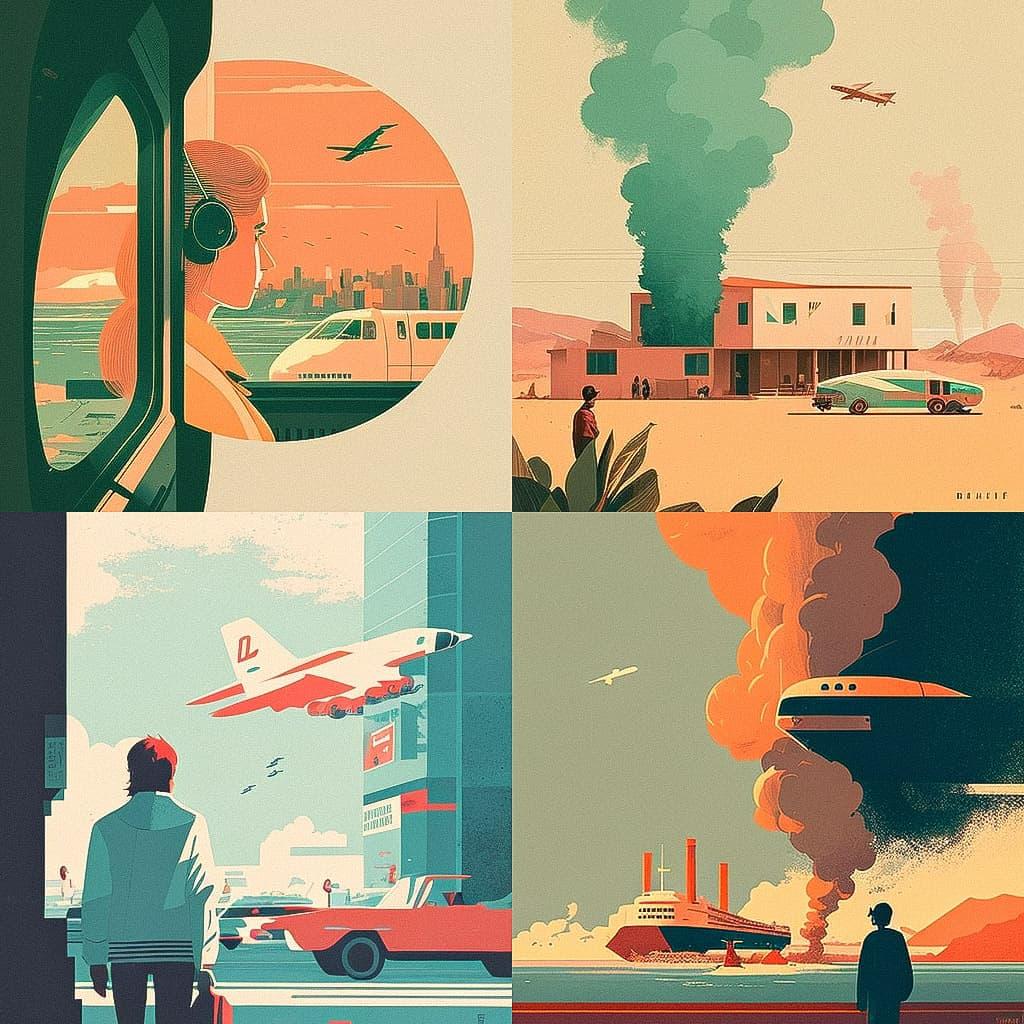 Emiliano Ponzi style, Midjourney V4, render 1 of 4