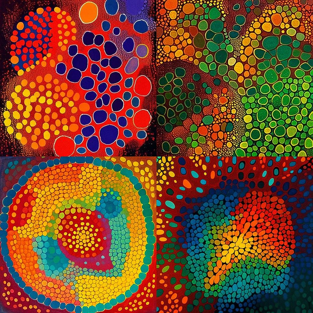 Emily Kame Kngwarreye style, Midjourney V4, render 1 of 4