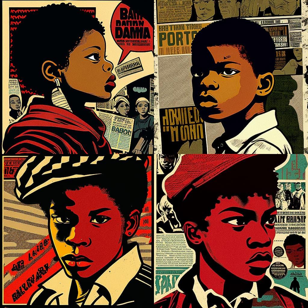 Emory Douglas style, Midjourney V4, render 1 of 4