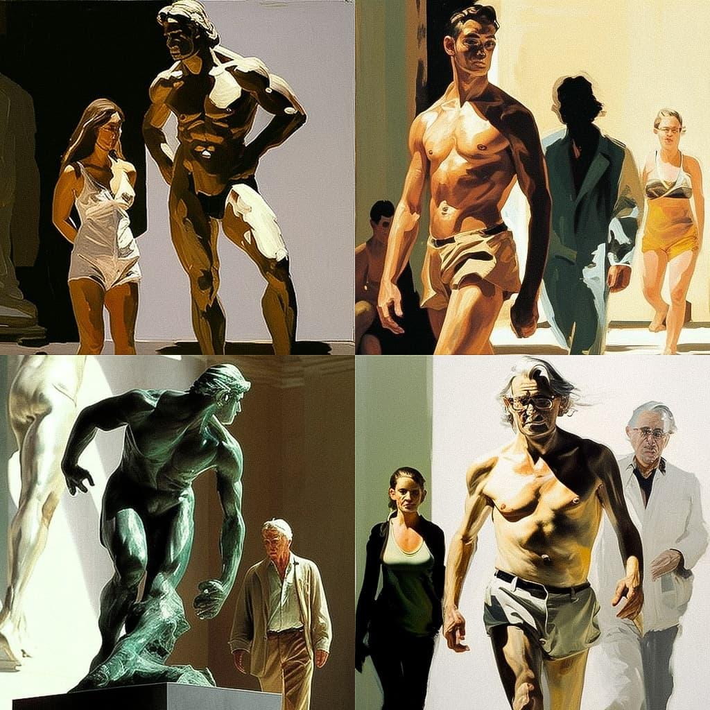 Eric Fischl style, Midjourney V4, render 1 of 4