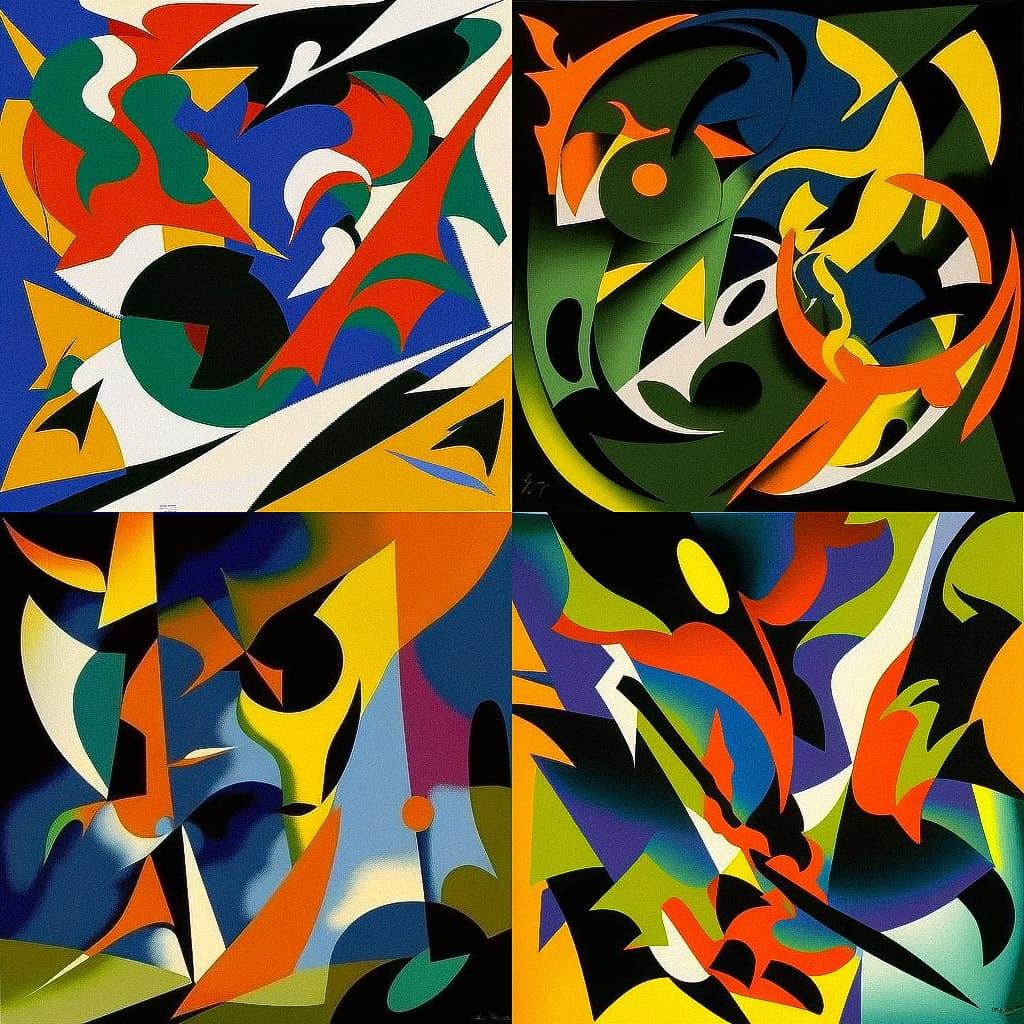 Ernst Wilhelm Nay style, Midjourney V4, render 1 of 4