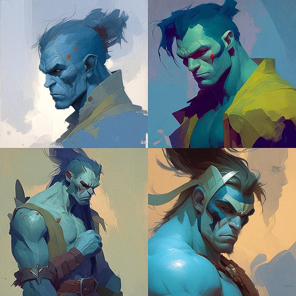 Esad Ribic style, Midjourney V4, render 1 of 4