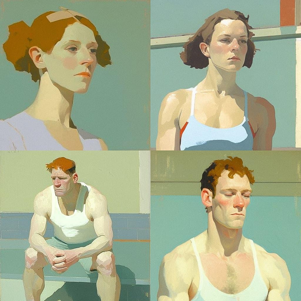 Euan Uglow style, Midjourney V4, render 1 of 4