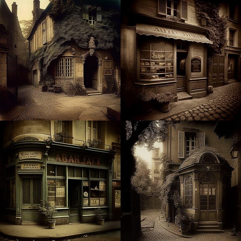 Eugene Atget style, Midjourney V4, render 1 of 4