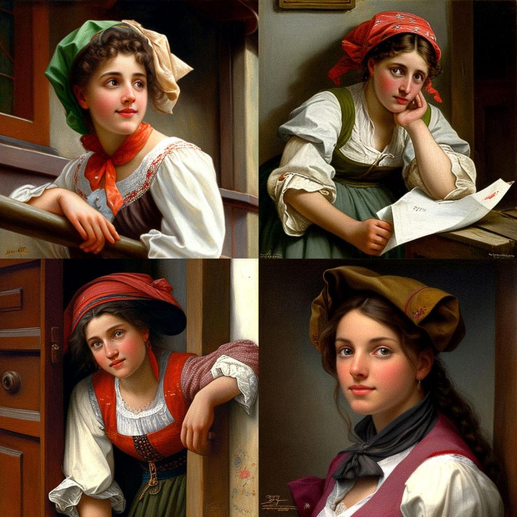 Eugene de Blaas style, Midjourney V4, render 1 of 4
