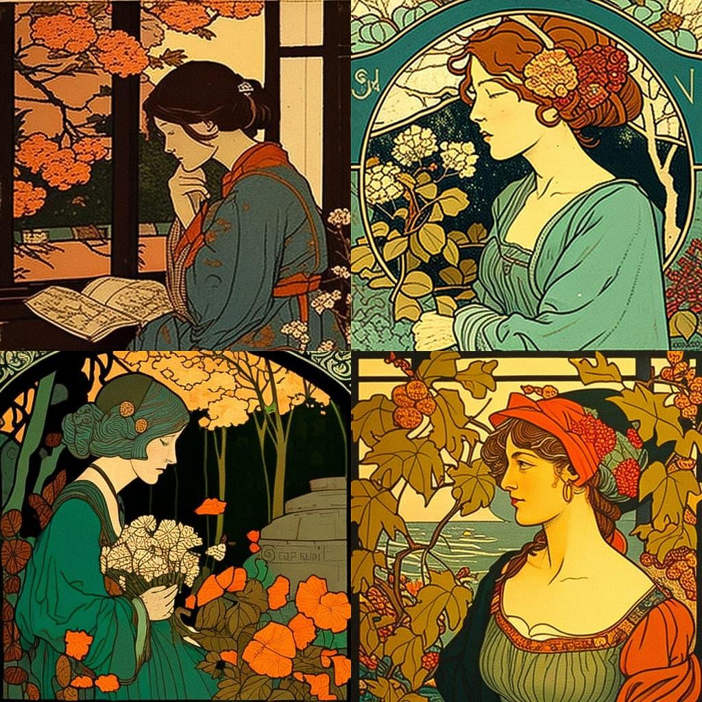 Eugene Grasset style, Midjourney V4, render 1 of 4