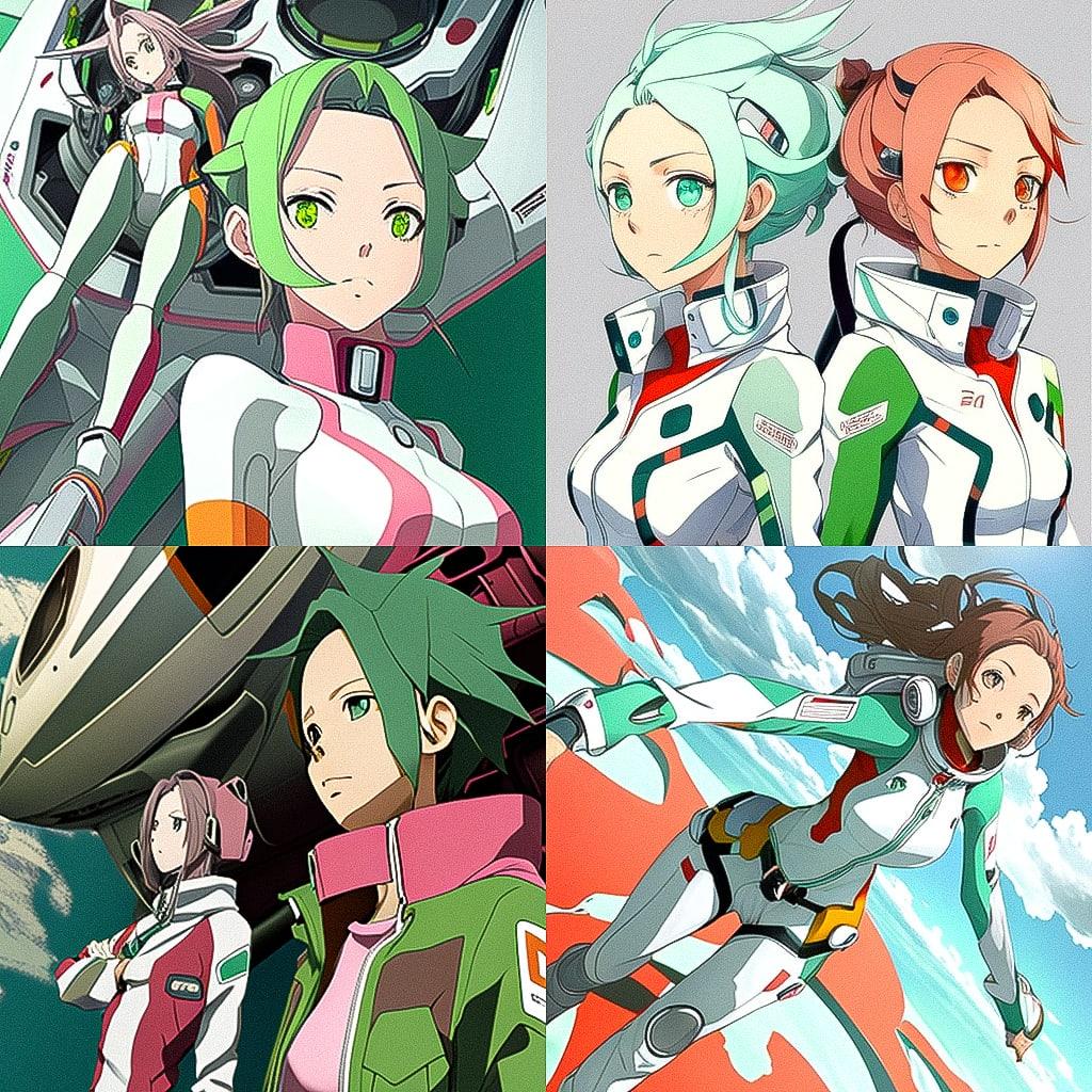 Eureka Seven style, Midjourney V4, render 1 of 4