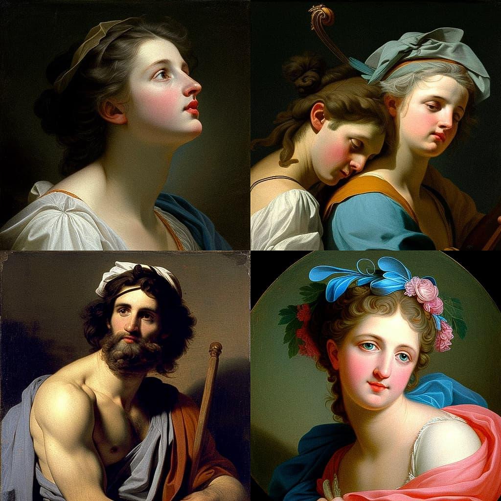 Eustache Le Sueur style, Midjourney V4, render 1 of 4
