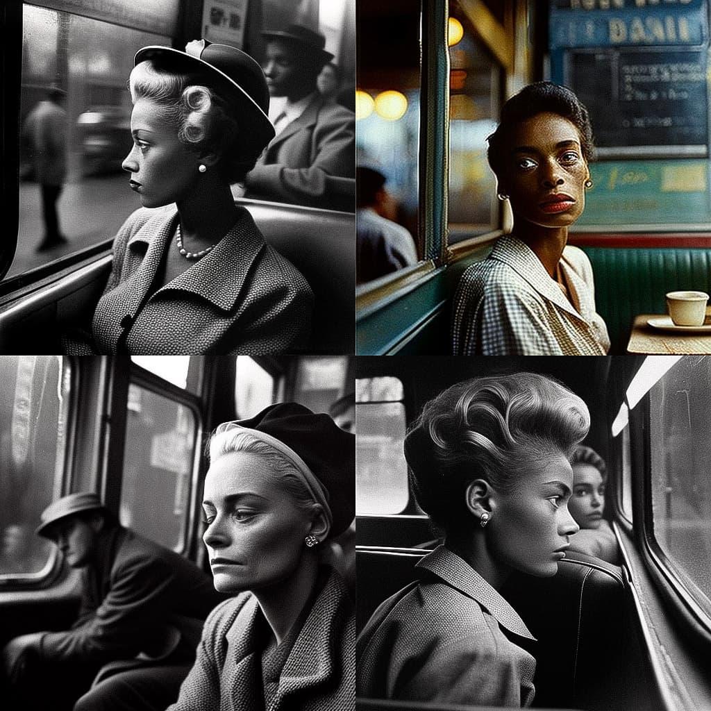 Eve Arnold style, Midjourney V4, render 1 of 4