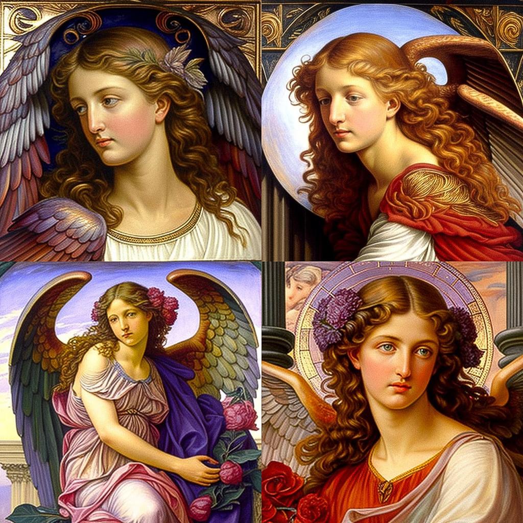 Evelyn De Morgan style, Midjourney V4, render 1 of 4
