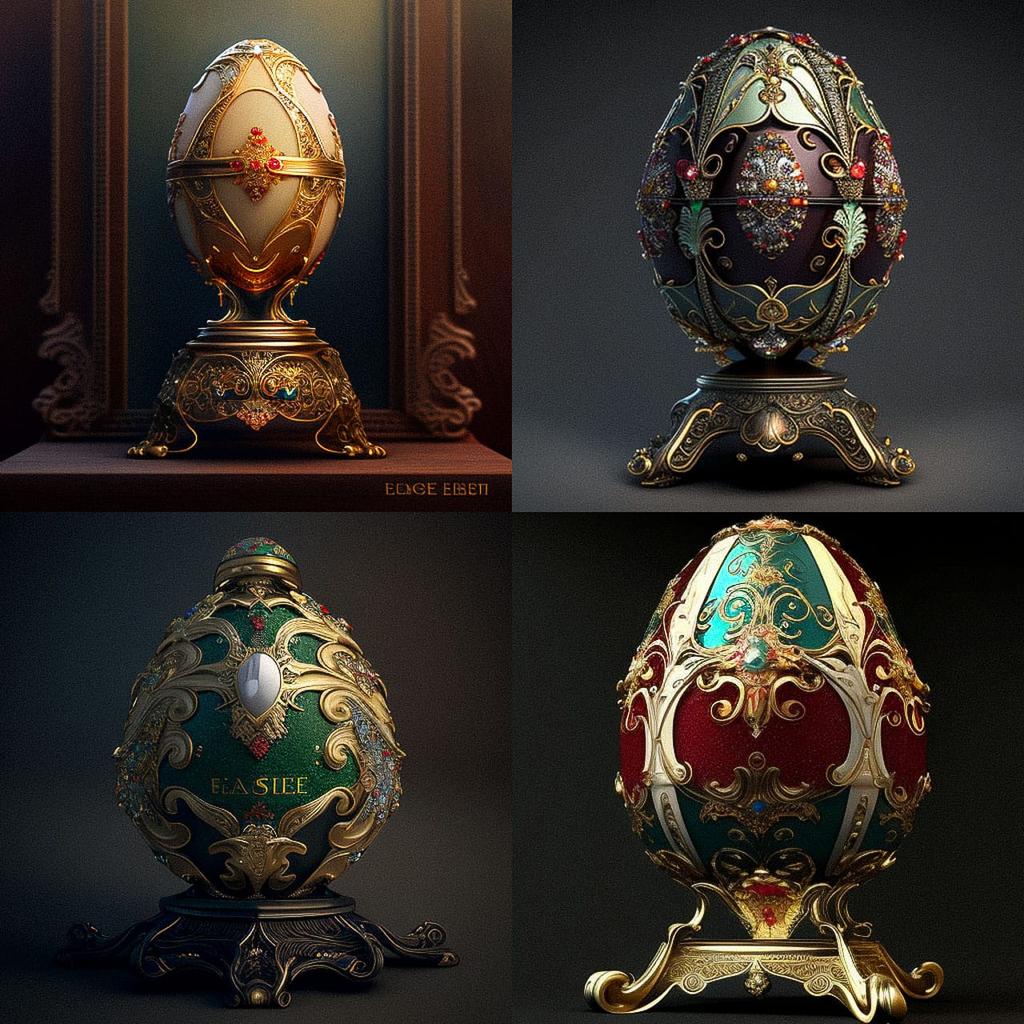 Faberge egg style, Midjourney V4, render 1 of 4