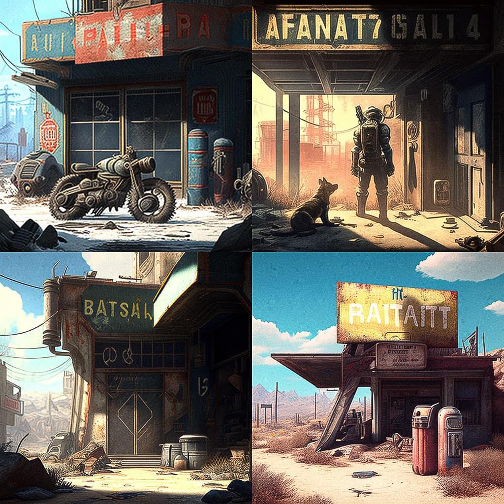 Fallout 4 style, Midjourney V4, render 1 of 4
