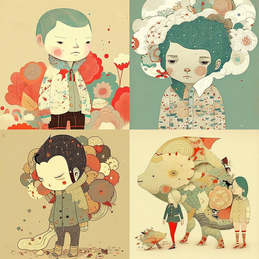Ferris Plock style, Midjourney V4, render 1 of 4