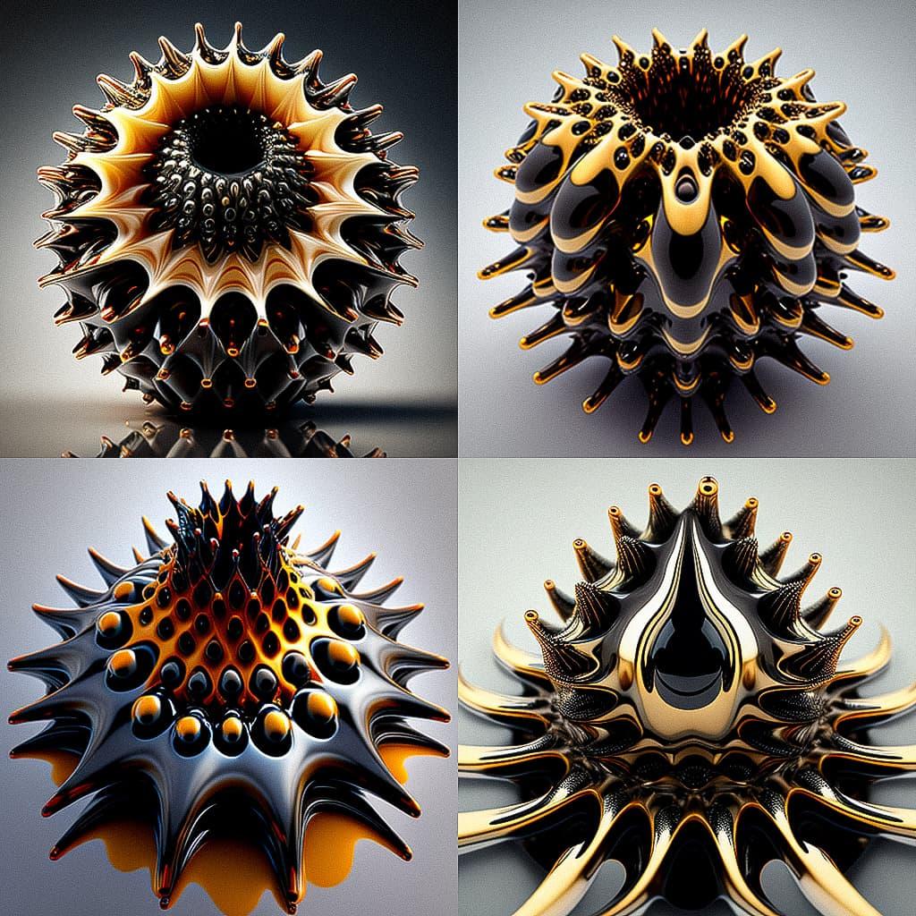 Ferrofluid style, Midjourney V4, render 1 of 4