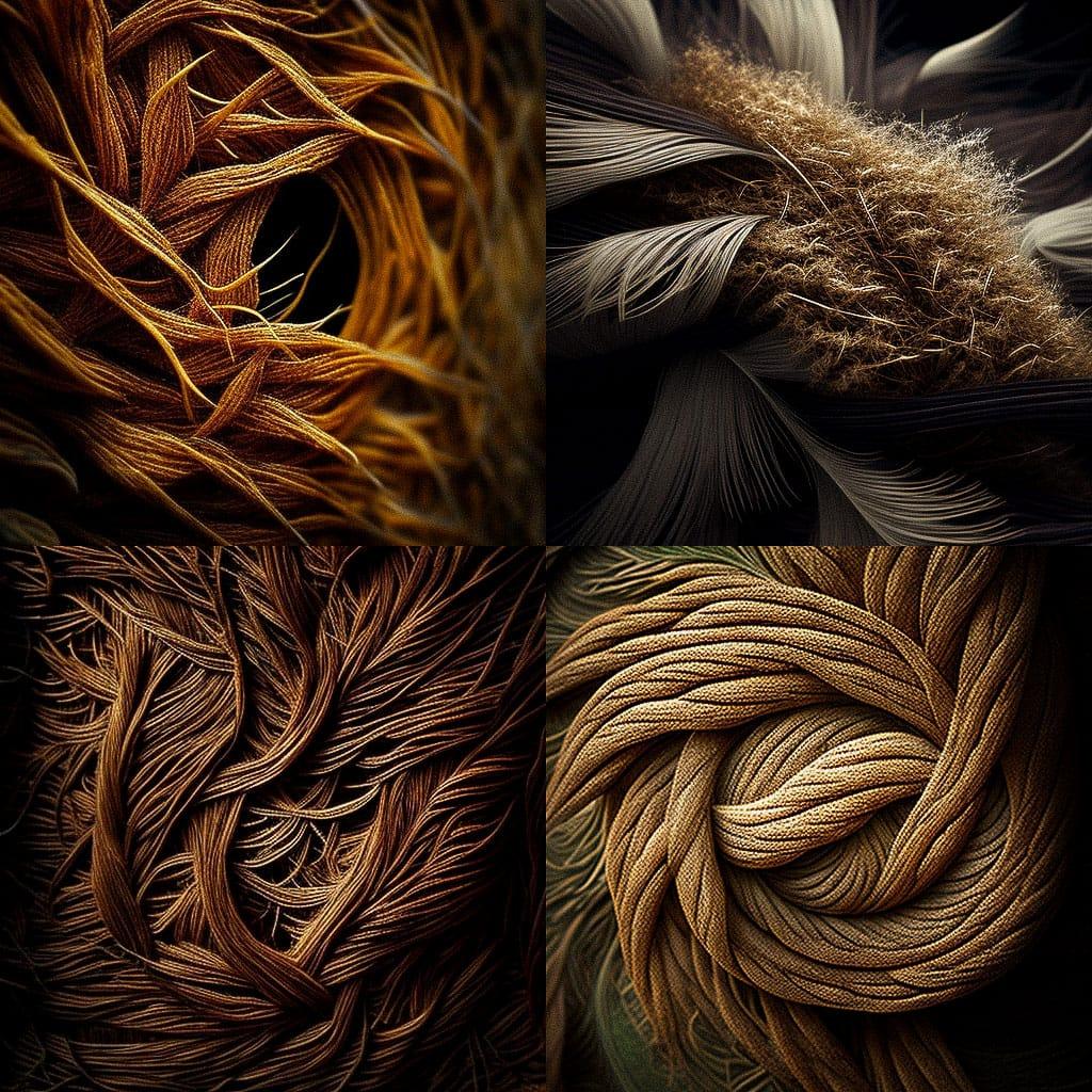 Fibrous texture style, Midjourney V4, render 1 of 4