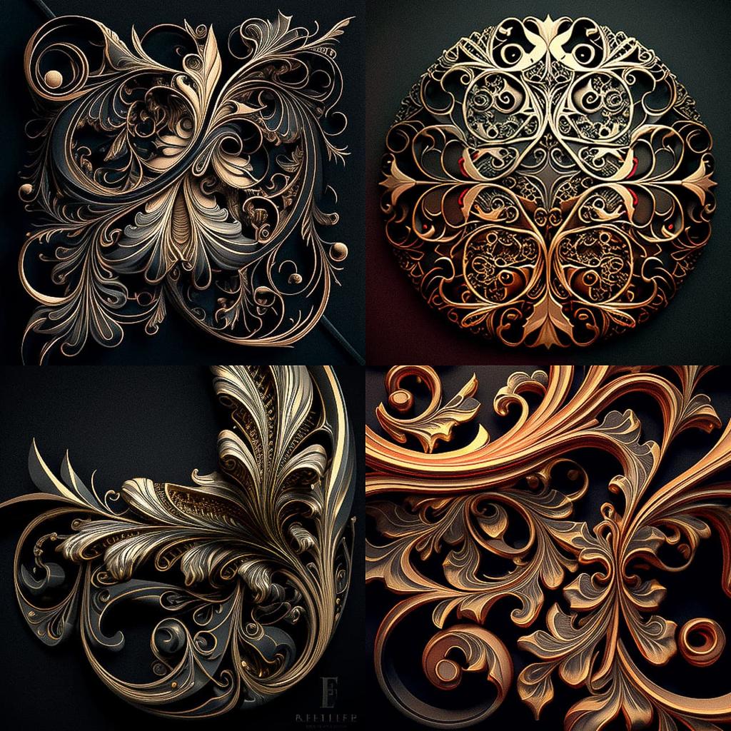 Filigree style, Midjourney V4, render 1 of 4