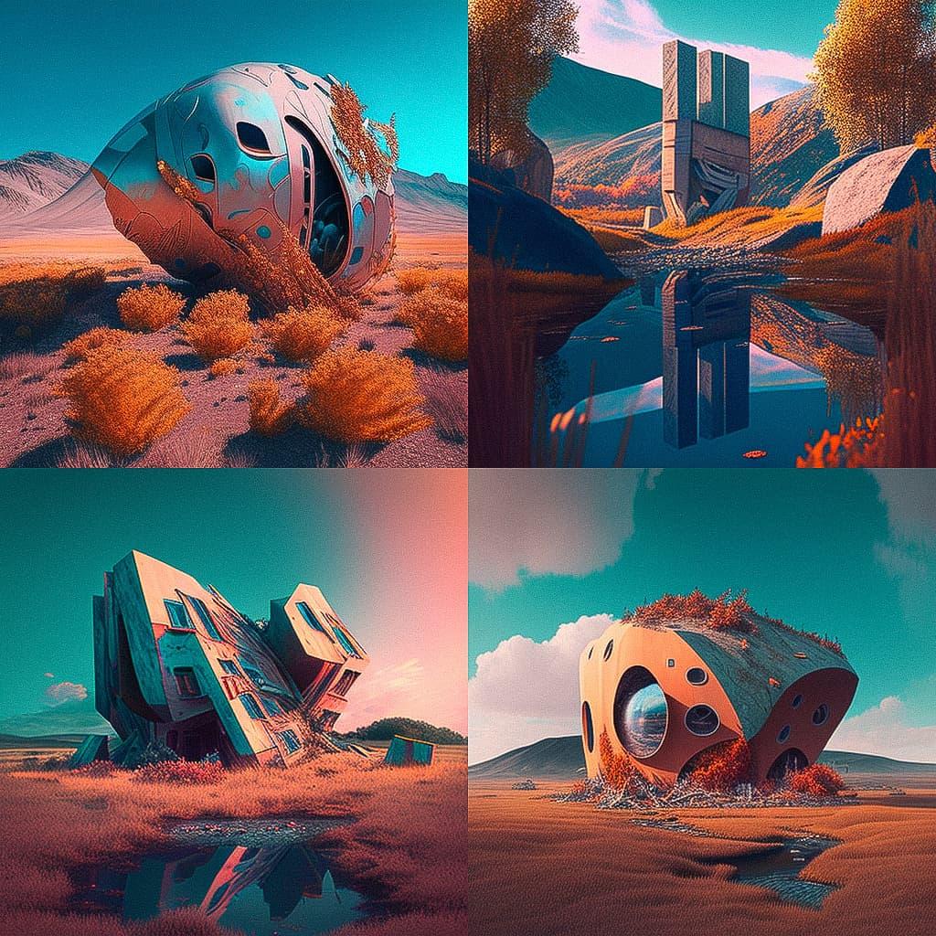 Filip Hodas style, Midjourney V4, render 1 of 4